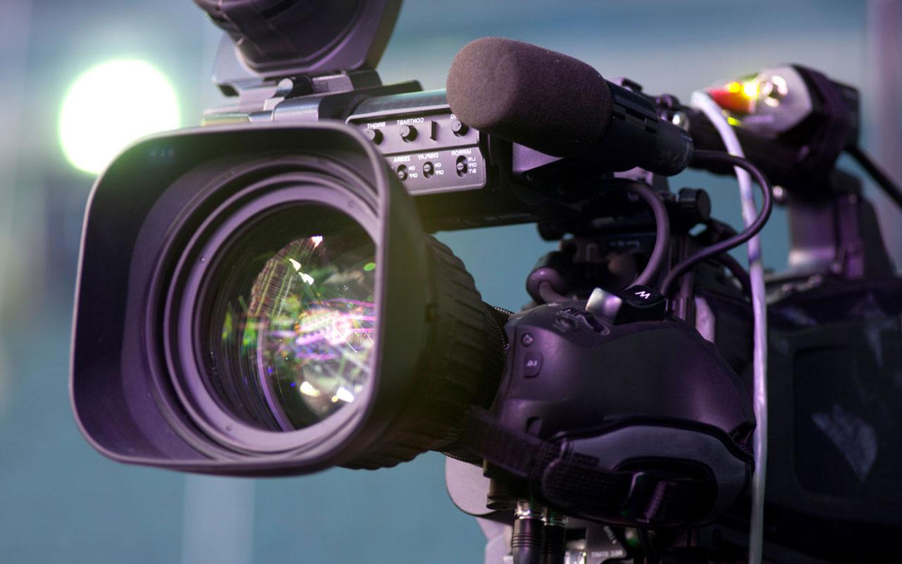 A closeup photo of a video camera.